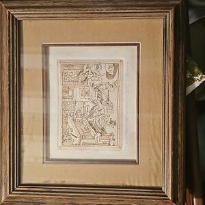 William F Cox etching signed